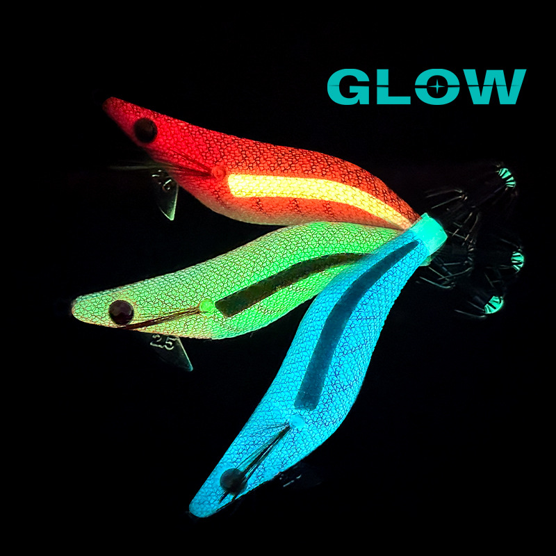 CHEERY Luminous Body Shrimp 2.5# 3.0# 3.5# Squid Jigs Egi Fishing Glow Japanese Octopus Lure – Wood Shrimp – view 3