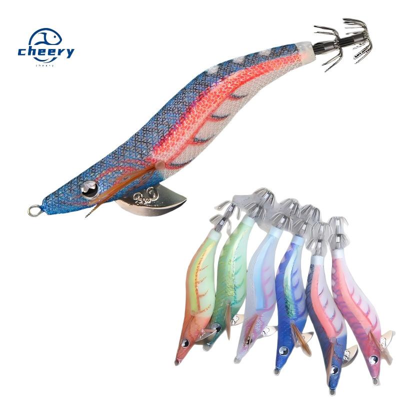 CHEERY Luminous Body Shrimp 2.5# 3.0# 3.5# Squid Jigs Egi Fishing Glow Japanese Octopus Lure – Wood Shrimp – view 1