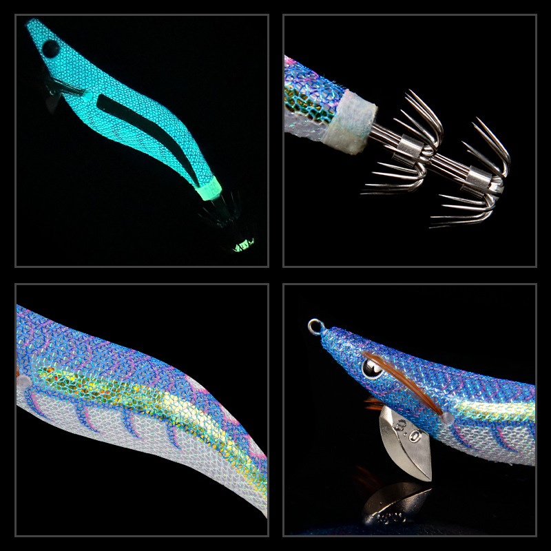 CHEERY Luminous Body Shrimp 2.5# 3.0# 3.5# Squid Jigs Egi Fishing Glow Japanese Octopus Lure – Wood Shrimp – view 2
