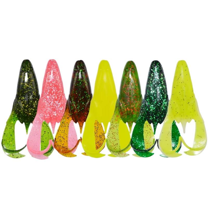 Cheery 15.5g Soft PVC Silicone Frog Lure 90mm Top Water Fishing Bait Artificial Plastic for Marlin 2pcs Per Pack for River – Soft Lure – view 4