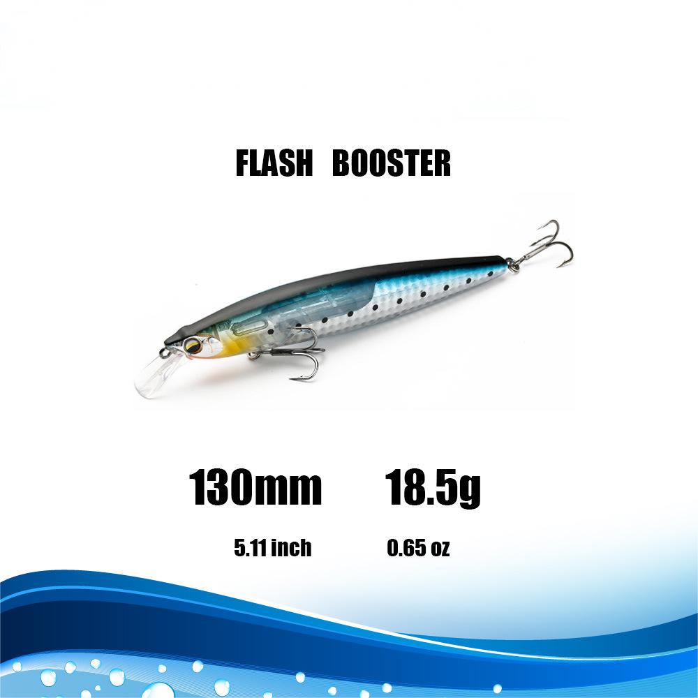 130mm 18.5g New Scales Flashing Minnow Lures Floating Jerkbait Short Tongue Plastic Fishing Fure Long Casting for Bass Trout – Soft Lure – view 2