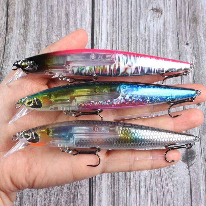 130mm 18.5g New Scales Flashing Minnow Lures Floating Jerkbait Short Tongue Plastic Fishing Fure Long Casting for Bass Trout – Soft Lure – view 1