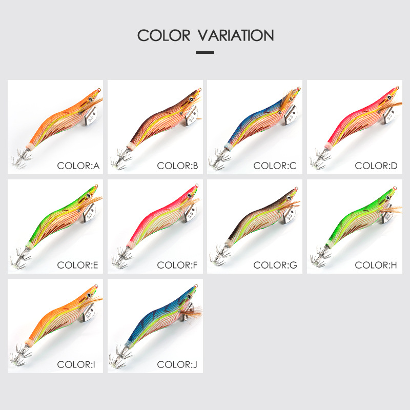 CHEERY Squid Jigs Lures Bait 12.5cm 15g Prawn Cuttlefish Bait Whole Sale Luminous Wooden Shrimp Squid Jig Egi Seawood – Wood Shrimp – view 4