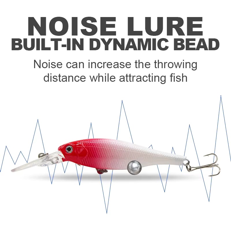 Lure Long Tongue Plate 6.5g Mini Minnow Hard Bait Plastic Fishing Bait Built-in Ring Bead Long Shot Submersible – Minnow – view 4