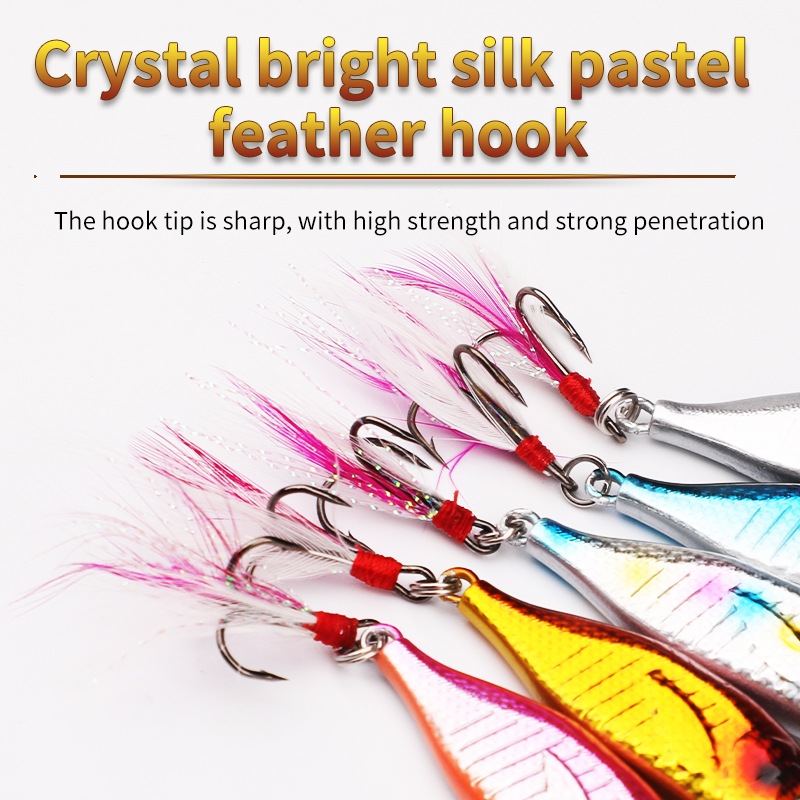 7g-60g Silicone Treble Hook 3D Eyes Artificial Hard Bait Bottom Baits for Snapper Bass & Carp-River/Lake/Ocean Fishing – Metal Lure – view 3