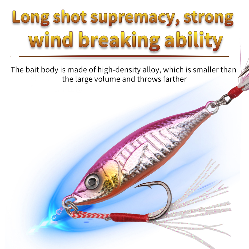 7g-60g Silicone Treble Hook 3D Eyes Artificial Hard Bait Bottom Baits for Snapper Bass & Carp-River/Lake/Ocean Fishing – Metal Lure – view 4
