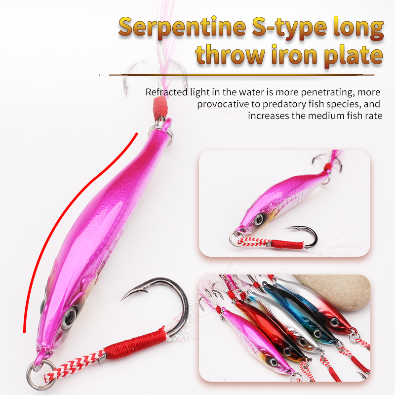 7g-60g Silicone Treble Hook 3D Eyes Artificial Hard Bait Bottom Baits for Snapper Bass & Carp-River/Lake/Ocean Fishing – Metal Lure – view 5