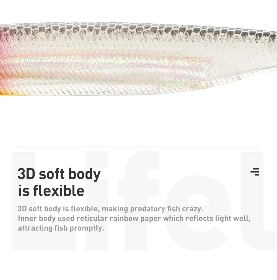 Paddle Tail Plastic Shad Soft Fishing 10cm/12.8cm Fishing Bass Lure Swim Bait Double Color Soft Lure – Worms & Grubs – view 4