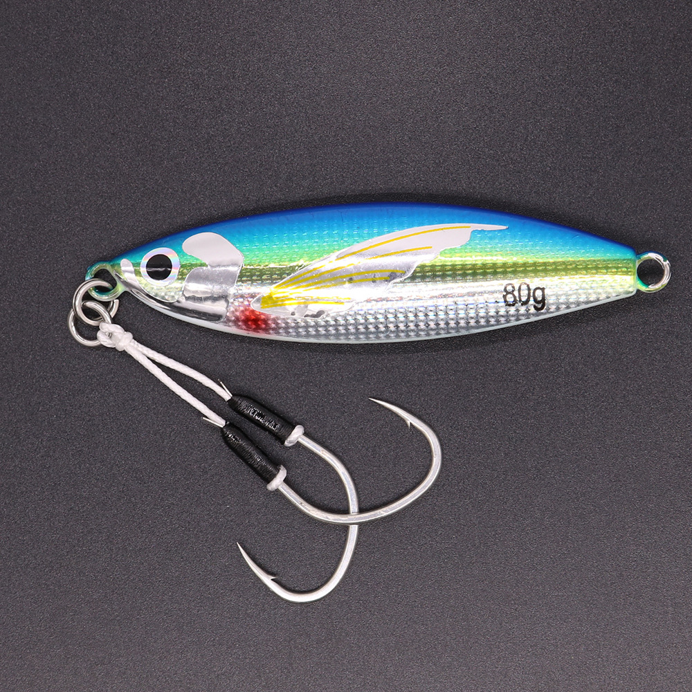 40g 60g 80g 100g Jigging Slow Metal Jigs Sea Fishing Lures Bait Pitch Molds Sink Head Saltwater Light Shore Fishing Lure – Metal Lure – view 5