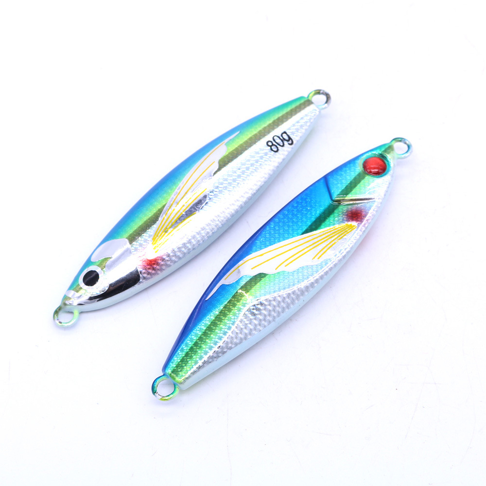 40g 60g 80g 100g Jigging Slow Metal Jigs Sea Fishing Lures Bait Pitch Molds Sink Head Saltwater Light Shore Fishing Lure – Metal Lure – view 3