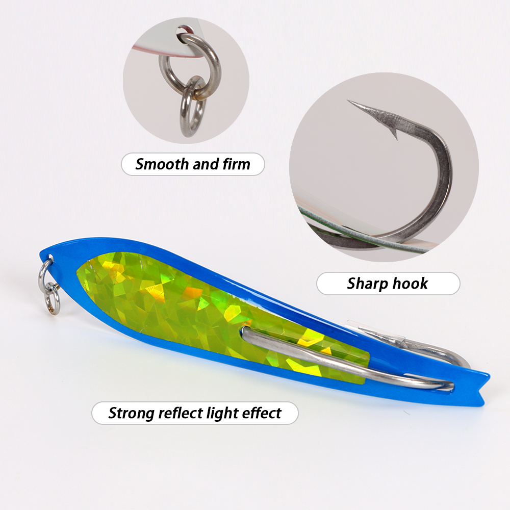 Big Game Fishing Bait OEM Fishing Trout Spoon Bait Single Hook Stainless Steel Spoon Lures Trolling Lure – Metal Lure – view 2