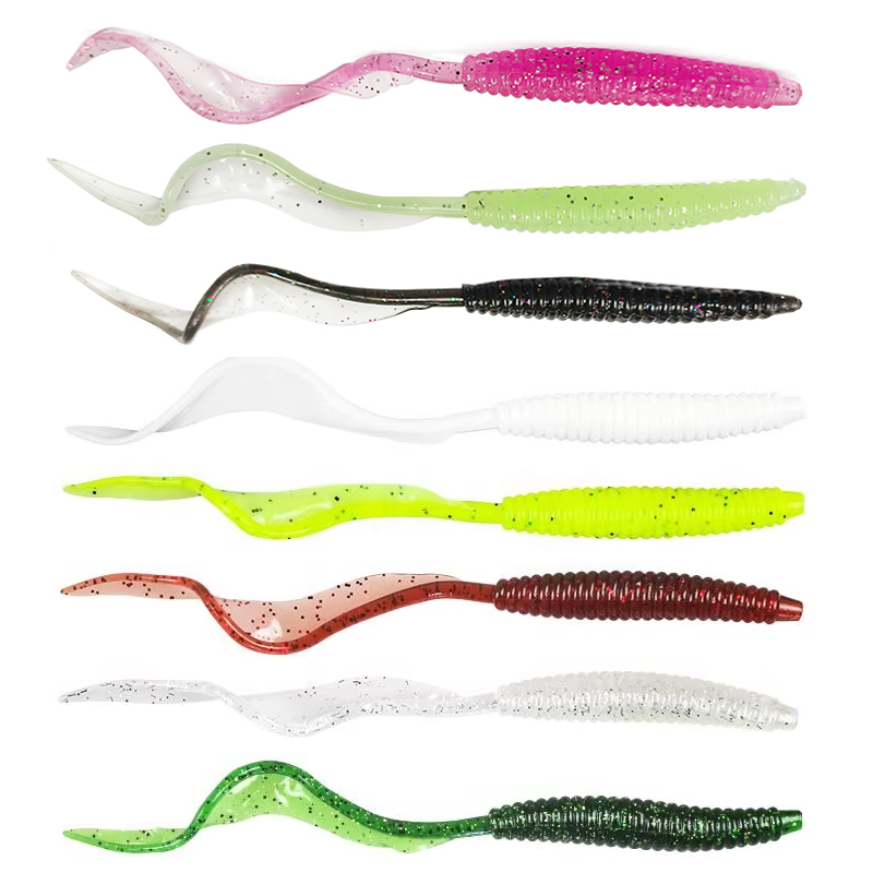 10PCS Fishing Worm Soft Bait Jig Wobbler Artificial Silica Gel Bait Trolling Float Swimbait Perch Fishing Tackle Soft Lure – Worms & Grubs – view 4