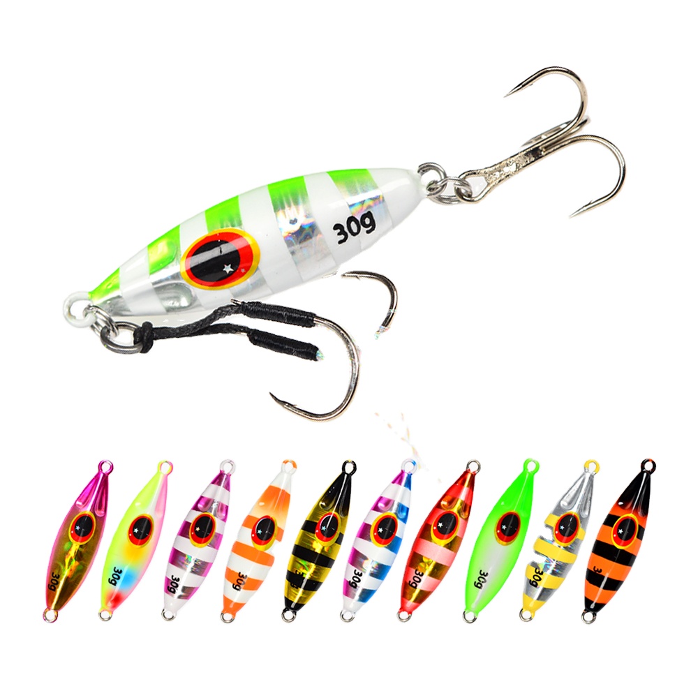 Luminous Customised Slow Bee Metal Jig Pitch Jigging Lure Vertical 40G 60g 80g 100g 120g Jigging Metal Fish Lure with Hook – Metal Lure – view 1
