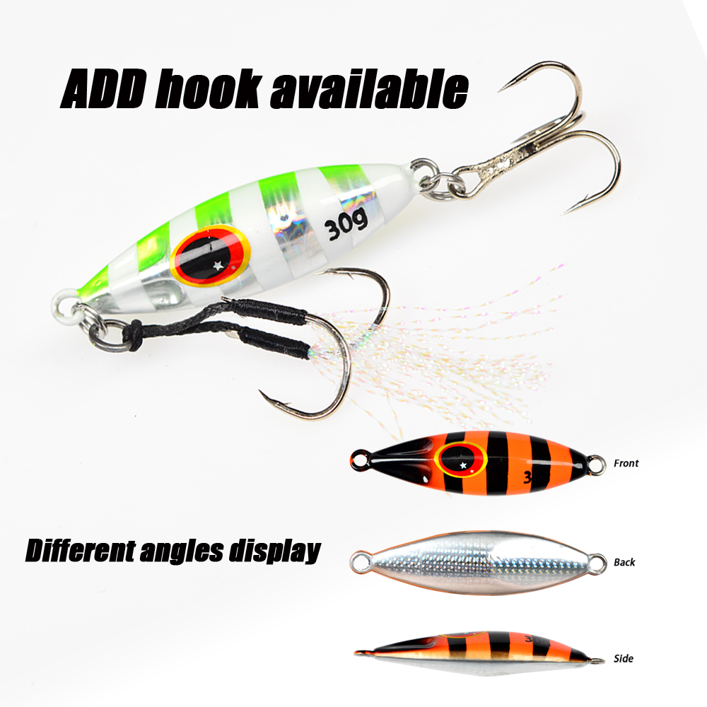 Luminous Customised Slow Bee Metal Jig Pitch Jigging Lure Vertical 40G 60g 80g 100g 120g Jigging Metal Fish Lure with Hook – Metal Lure – view 5