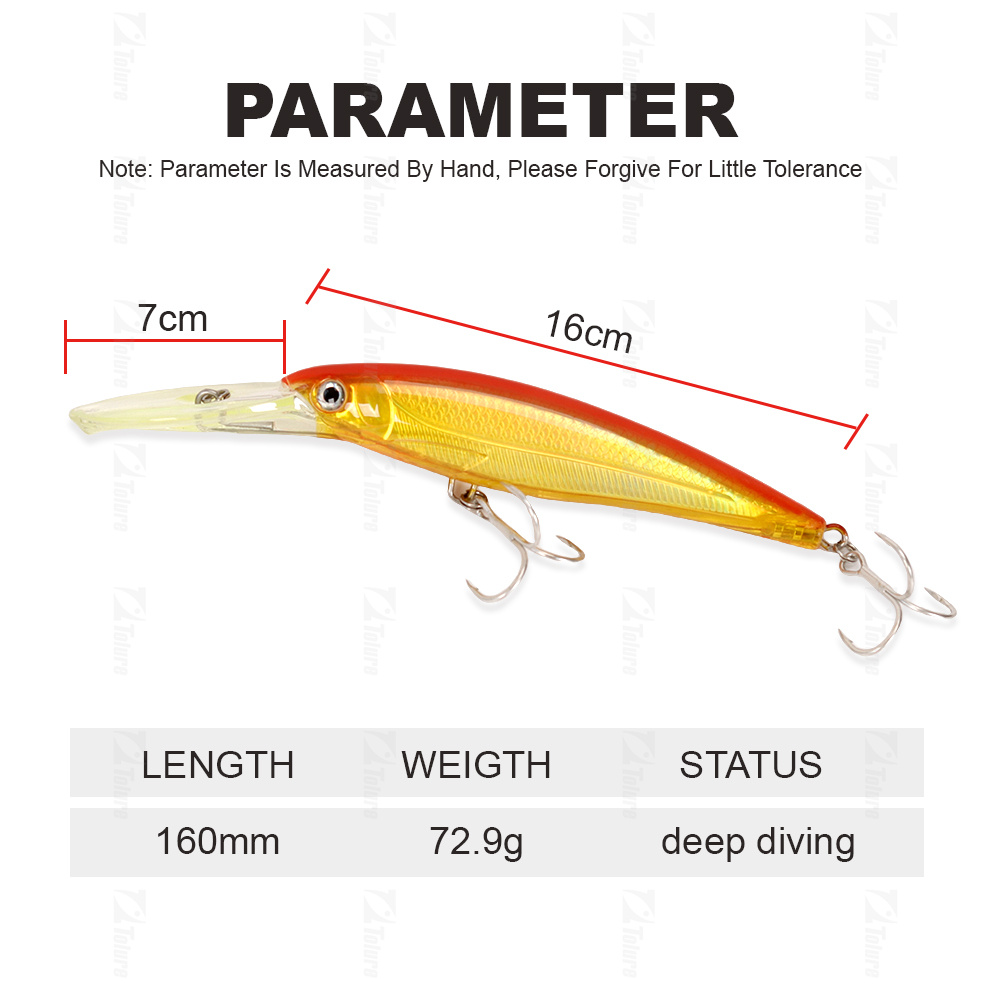 New Design Long Tongue 160mm 72.9g Big Trolling Bait Deep Diving Lures Fishing Minnow Baits Floating Lure Minnow – Minnow – view 2