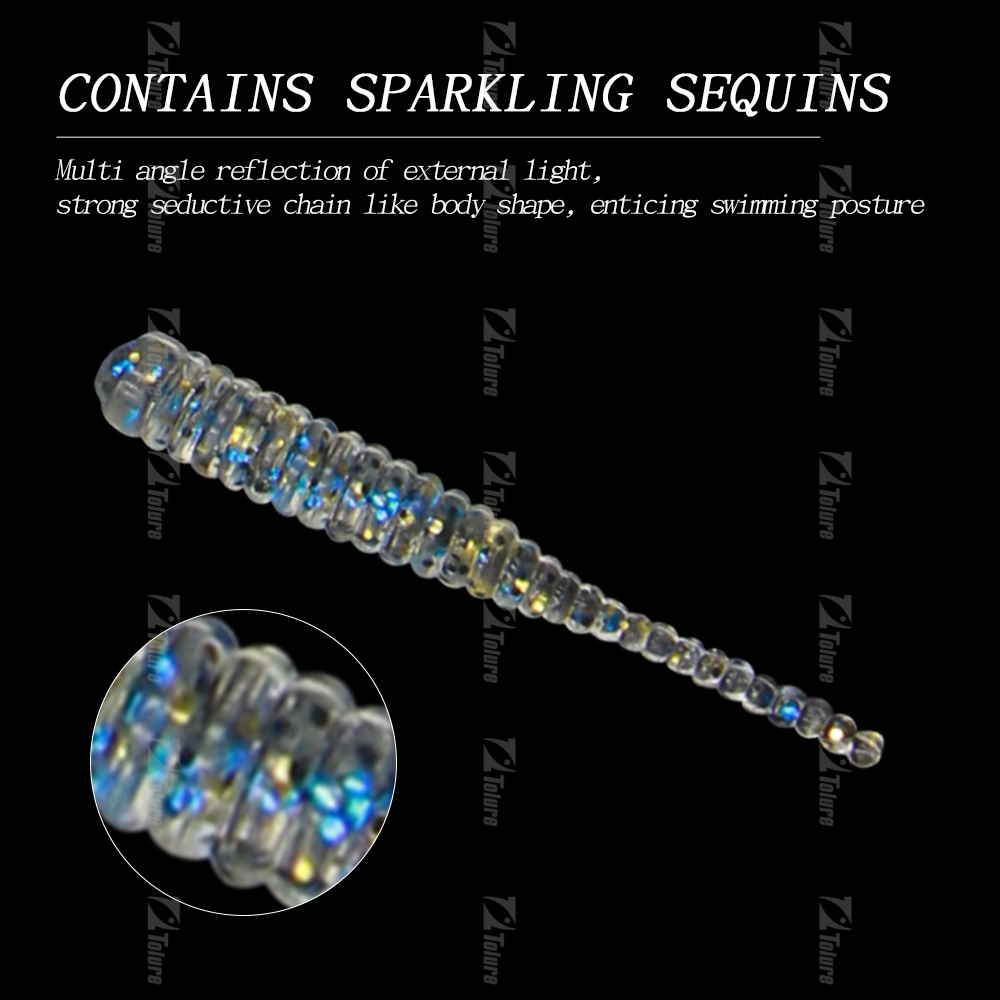 Soft Bait 38mm 0.3g 10pcs/bag 10colors PVC Topwater Pin Tail Fishing Lure for Saltwater & Freshwater Fish – Worms & Grubs – view 4
