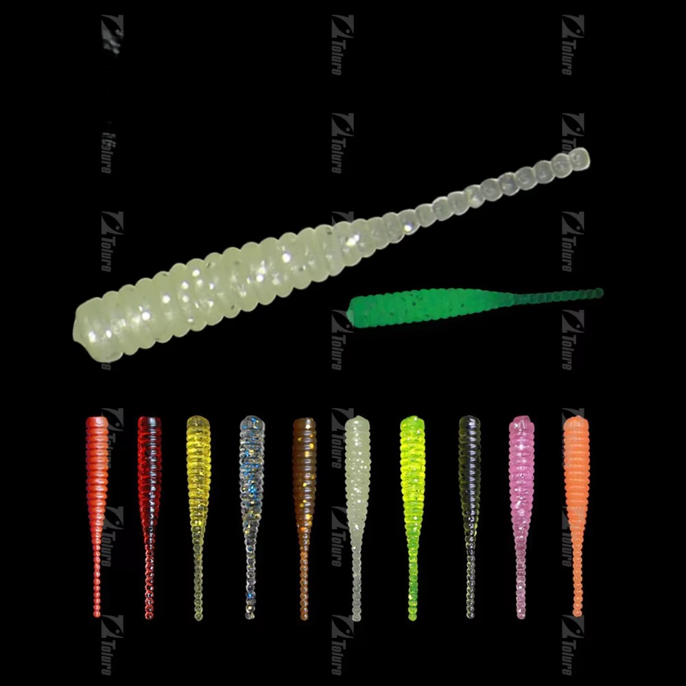 Soft Bait 38mm 0.3g 10pcs/bag 10colors PVC Topwater Pin Tail Fishing Lure for Saltwater & Freshwater Fish – Worms & Grubs – view 3