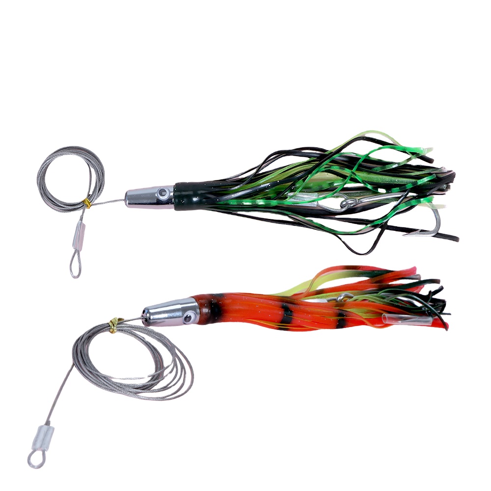 Saltwater Octopus Trolling Fishing Lure 60g 8.2inch Rig Octopus Skirt Stainless Steel Jetted Head Trolling Lures – Octopus Skirt – view 1