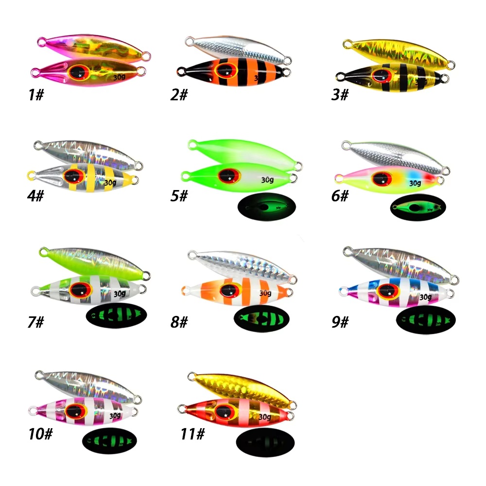 Saltwater 30g 40g 60g 80g 100g 120g Bee Lead Bait Luminous Jig Slow Metal Jigs Jigging Lure – Metal Lure – view 1