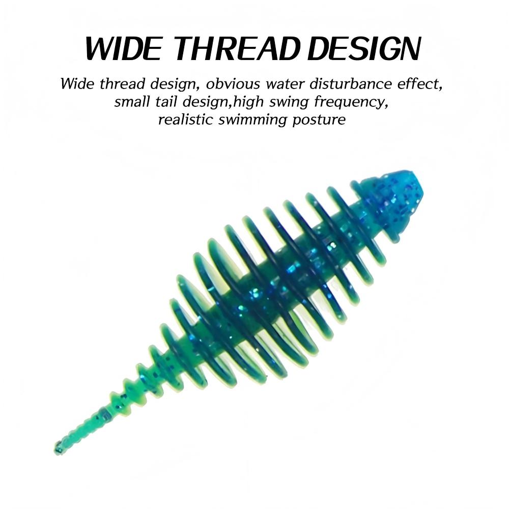 CHEERY 10pcs/bag 50mm 1.6g Double Color PVC Soft Worm Bait Artificial Plastic Fishing Lure for Lake Bass Catfish Bream Target – Worms & Grubs – view 3