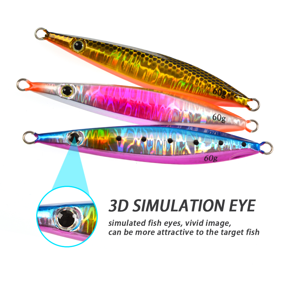30g 40g 60g 80g Luminous Fast Jigging Lure Metal Jig Bait Saltwater Artificial Fishing Jigs – Metal Lure – view 2