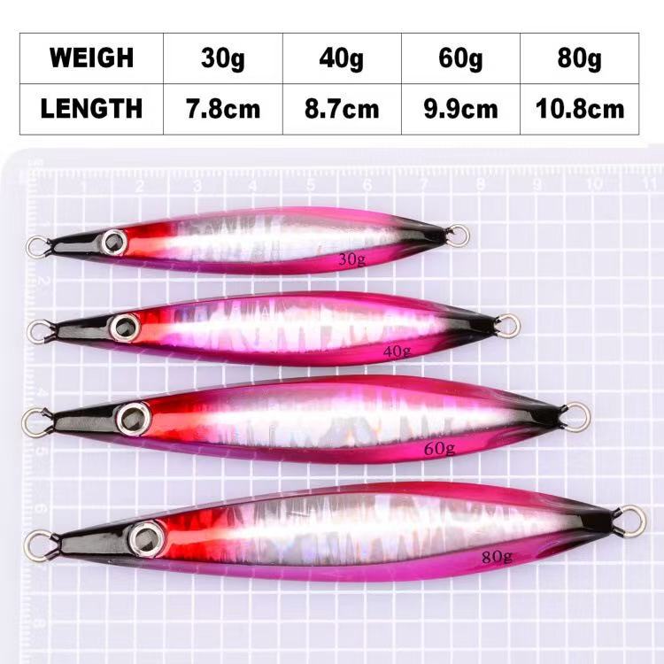 30g 40g 60g 80g Luminous Fast Jigging Lure Metal Jig Bait Saltwater Artificial Fishing Jigs – Metal Lure – view 3