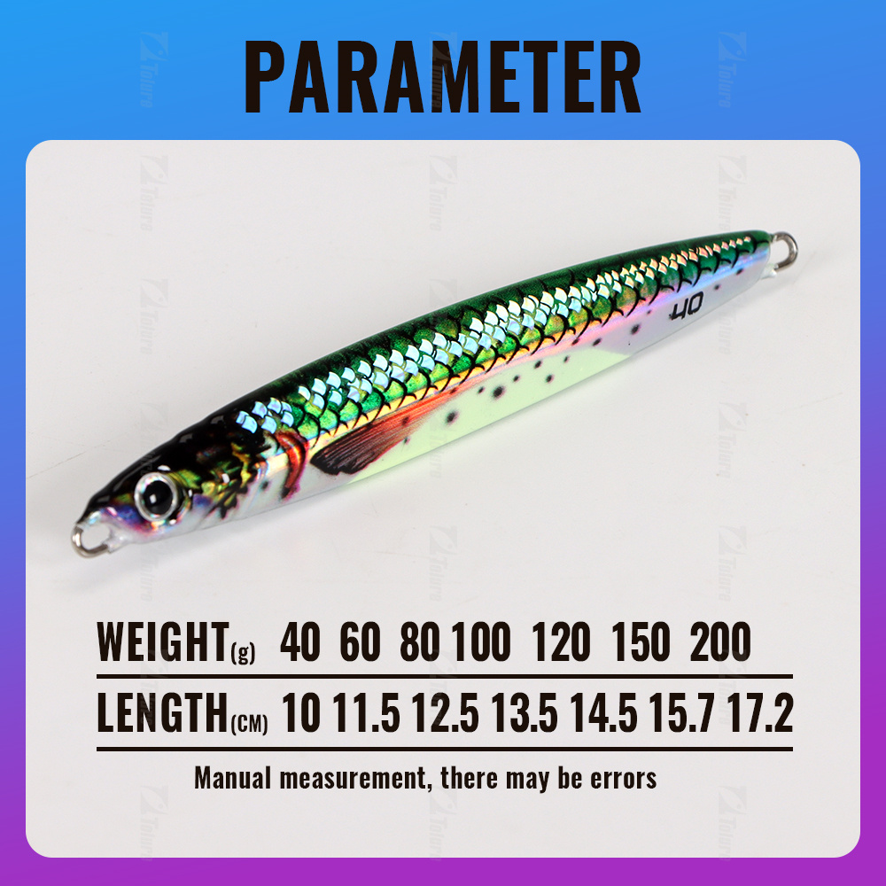 3D Printing 40G 60G 80G 100G 120 150G 200G Fast Sinking Jigging Fishing Lure Saltwater Jig Metal Deep Sea Lures Tuna Fishing – Metal Lure – view 2