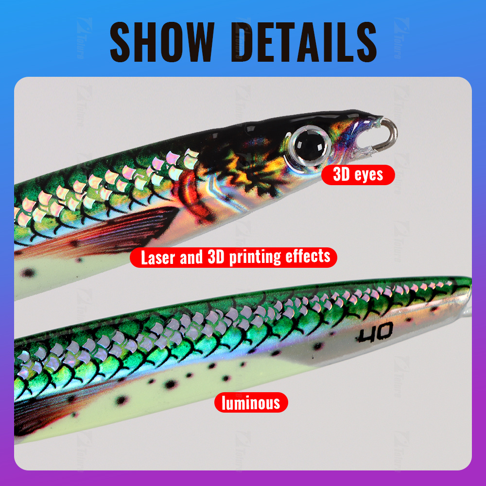 3D Printing 40G 60G 80G 100G 120 150G 200G Fast Sinking Jigging Fishing Lure Saltwater Jig Metal Deep Sea Lures Tuna Fishing – Metal Lure – view 4
