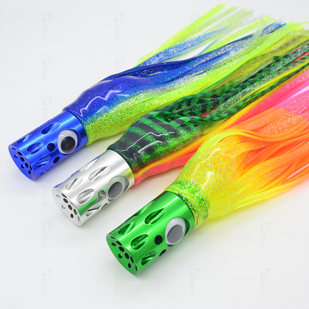 NEW 16inch Trolling Metal Lure Drag Bait Octopus Skirt Sea Bait Aluminum Head Silicone Skirt Big Game Squid Jig – Octopus Skirt – view 5