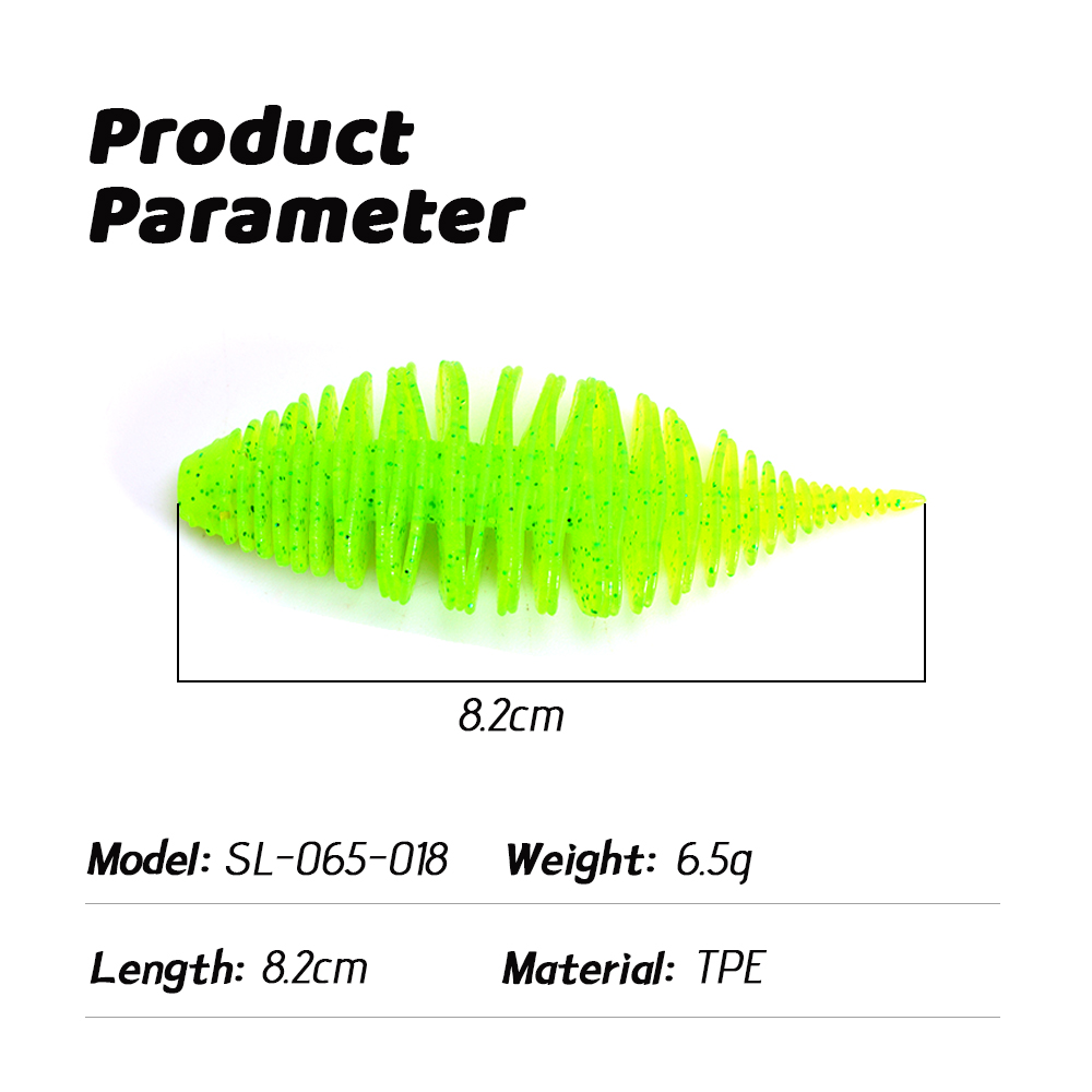 Cheery Hot Sale 8.2cm 6.5g Bellows Gill Soft Worm Fishing Lure Texas Rig Artificial Bass Pike Silicone Baits – Worms & Grubs – view 2