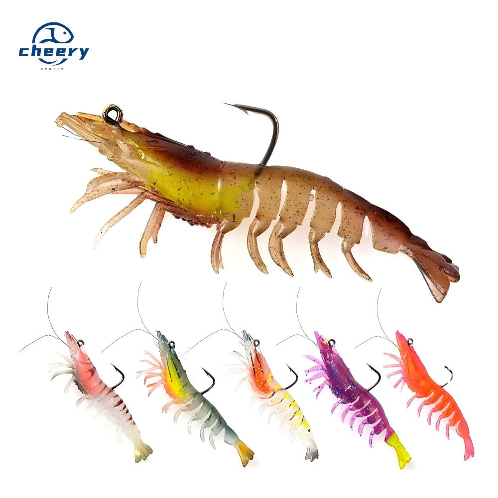CHEERY Hot Sale Saltwater Fishing Swimbait Lifelike Soft Bait 15g Multi Jointed Luminous Soft Plastic Shrimp Lure with Hook – Worms & Grubs – view 1
