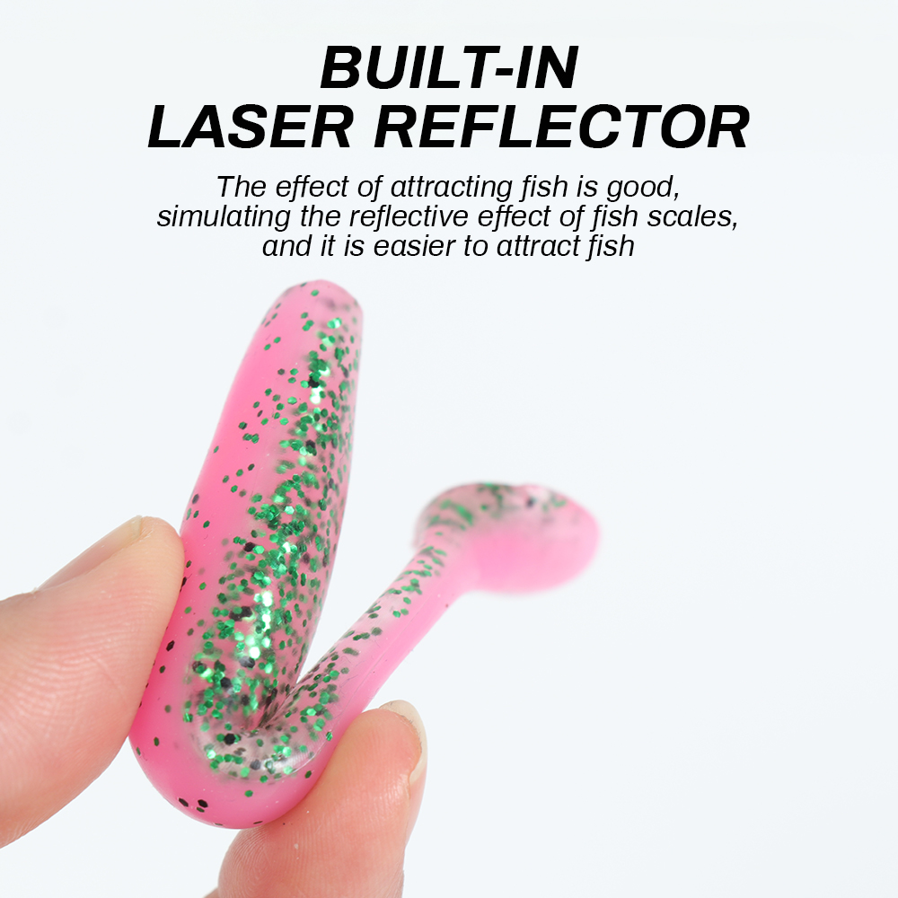 New Design 5.4g 90mm Double Colors Glow in Dark PVC Paddle Soft Fish Lure for River Lake Stream Fishing – Worms & Grubs – view 5