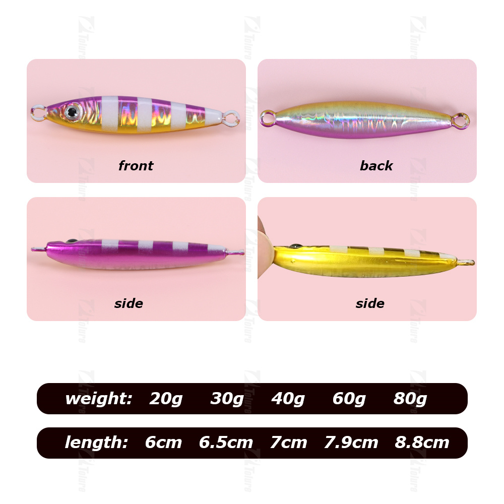 Hot Sale Metal Jigging Lures 20g/30g/40g/60g/80g Vertical Saltwater Slow Pitch Luminous Fishing Hard Baits – Metal Lure – view 2