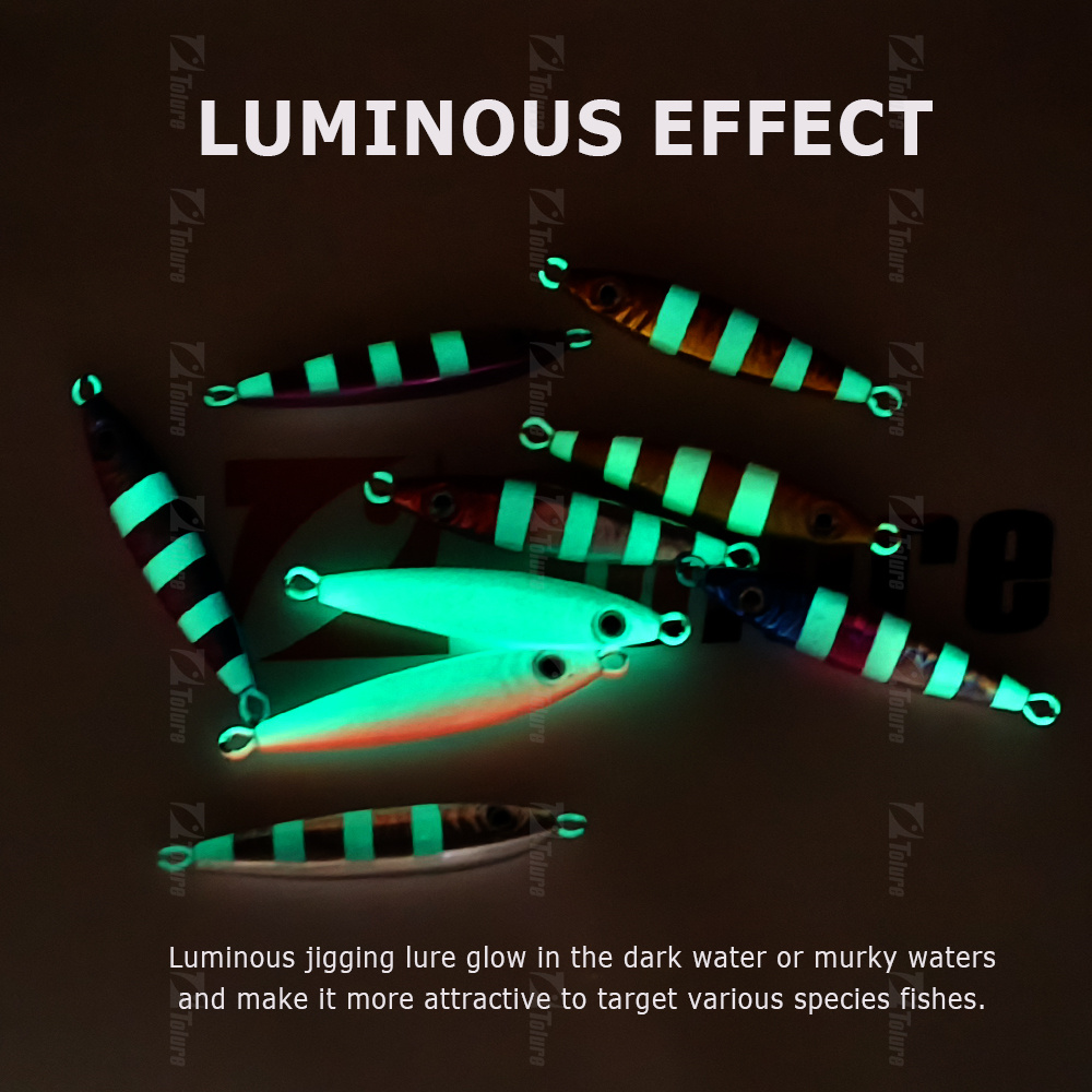 Hot Sale Metal Jigging Lures 20g/30g/40g/60g/80g Vertical Saltwater Slow Pitch Luminous Fishing Hard Baits – Metal Lure – view 4