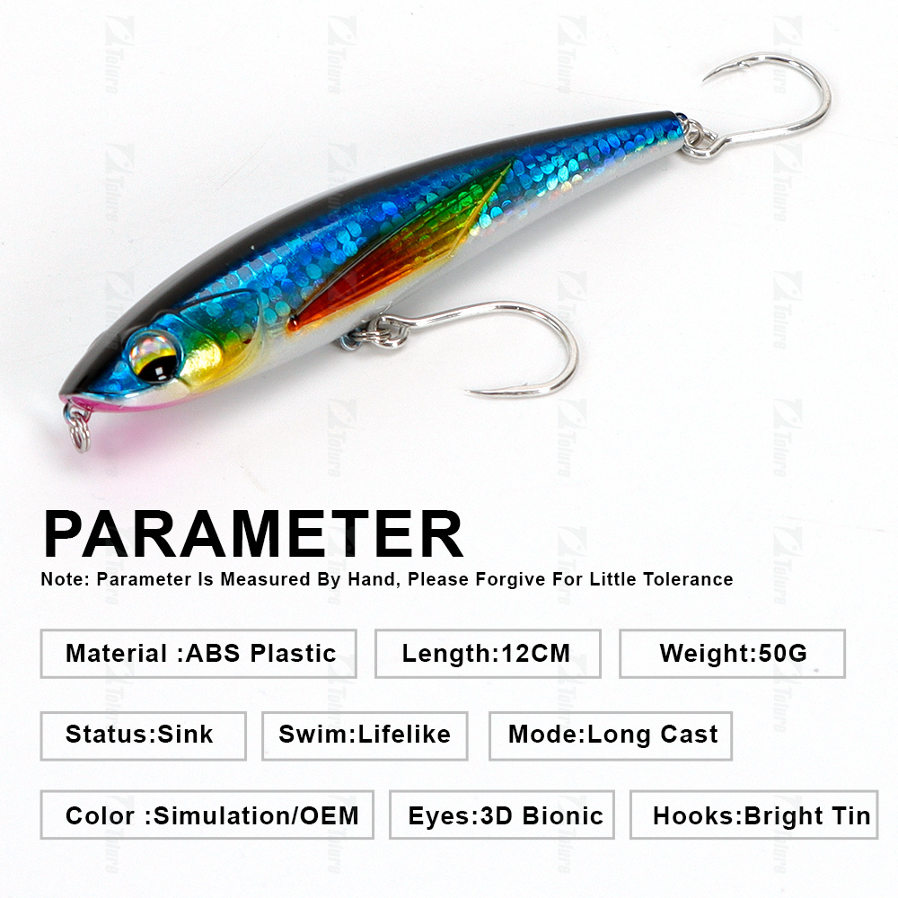 New Artificial Bait 50g 120mm Sinking Pencil Lure Stick Bait Saltwater Fishing Lure Swimmer – Pencil – view 2
