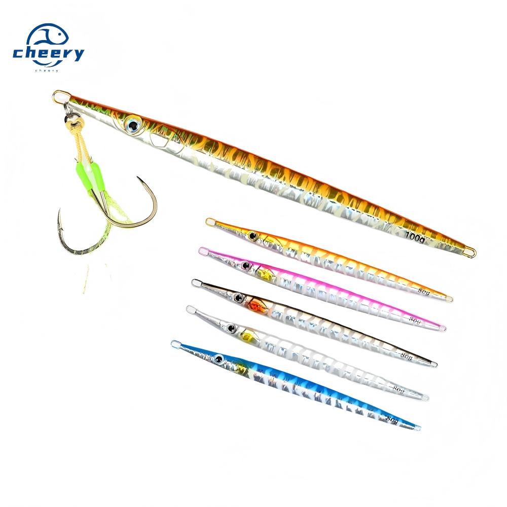 CHEERY 80g 100g Good Quality Deep Sea Metal Jig Lure Jigging Lure Saltwater Fishing Hard Bait – Metal Lure – view 1