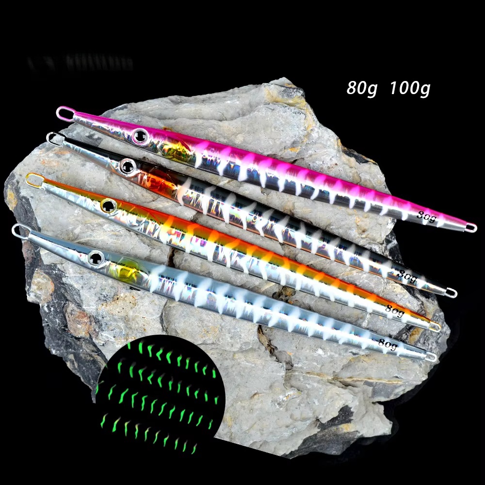 CHEERY 80g 100g Good Quality Deep Sea Metal Jig Lure Jigging Lure Saltwater Fishing Hard Bait – Metal Lure – view 4