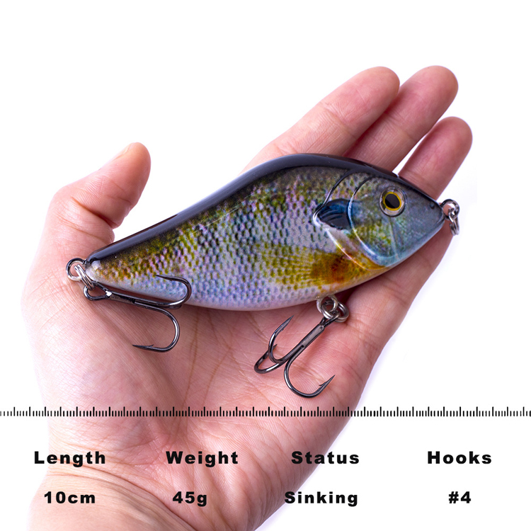 10CM 45G Hard Sinking Fishing Lures Crank Baits Pike Bait Crank Jerk Bait Minnow Plastic Hard Fishing Lures – Metal Lure – view 2