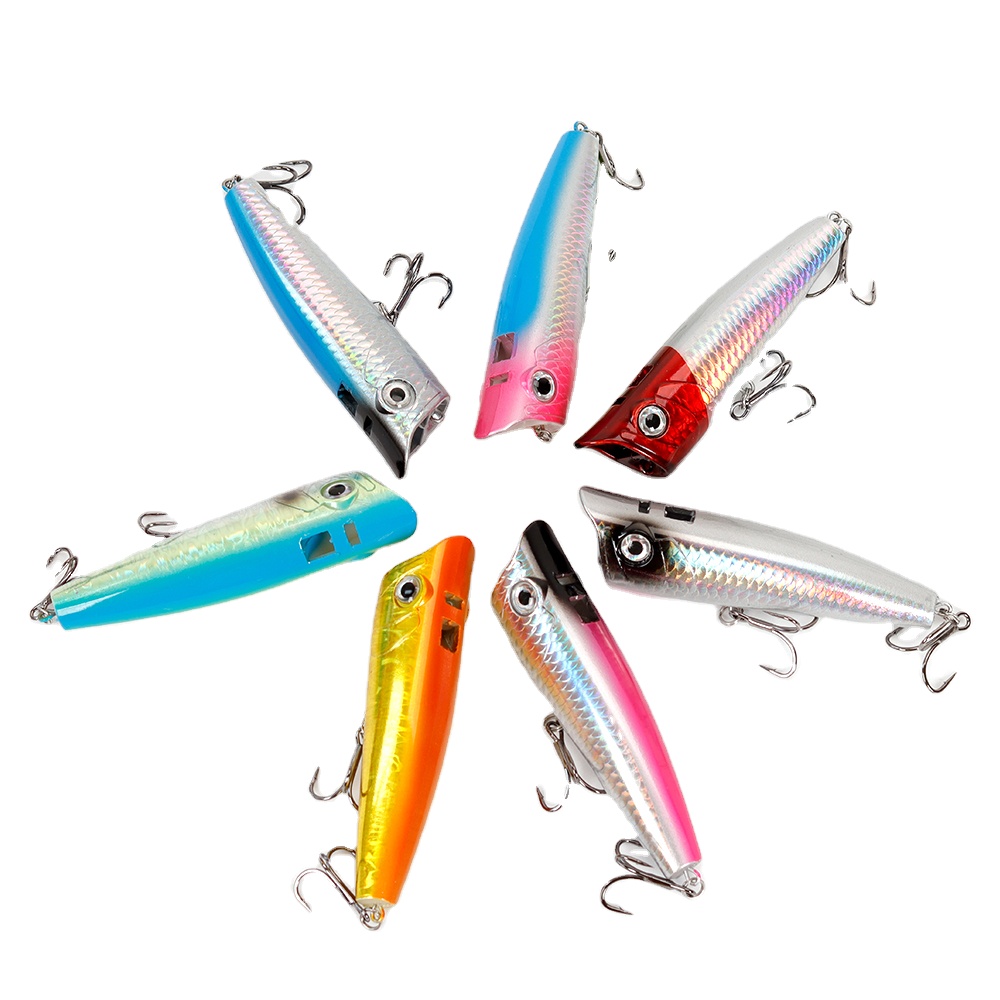 Fishing Popper Big Mouth Minnow Pencil Crank Baits Bass Trout With Hooks Hard Plastic Surface Floating Lure – Popper – view 3