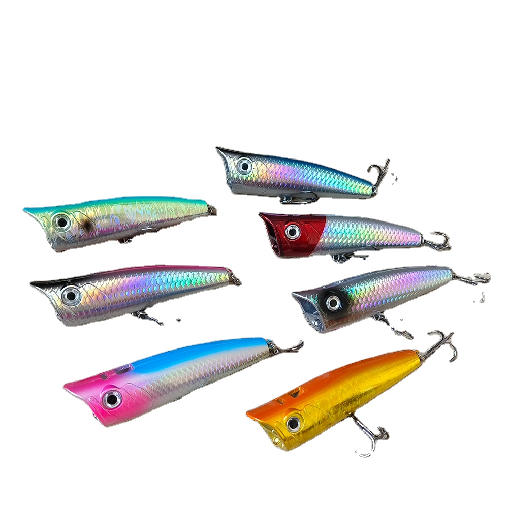 Fishing Popper Big Mouth Minnow Pencil Crank Baits Bass Trout With Hooks Hard Plastic Surface Floating Lure – Popper – view 1
