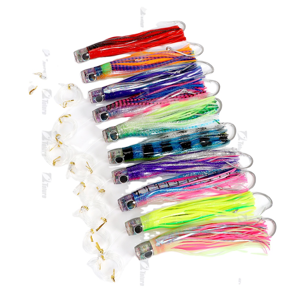 Acrylic Head Trolling Lures 6/0 7/0 9/0 Hook Big Game Lures Octopus Skirt Trolling Bait with Lead Pendant Spring – Octopus Skirt – view 1