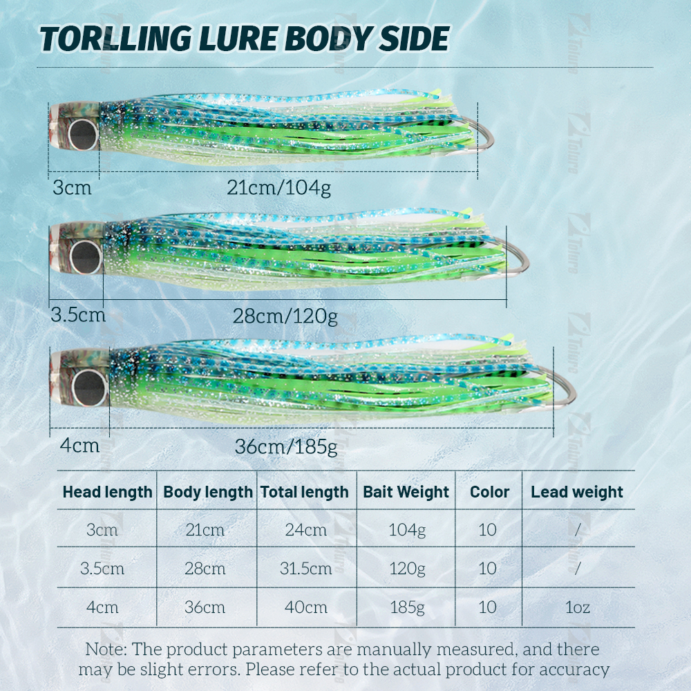 Acrylic Head Trolling Lures 6/0 7/0 9/0 Hook Big Game Lures Octopus Skirt Trolling Bait with Lead Pendant Spring – Octopus Skirt – view 2