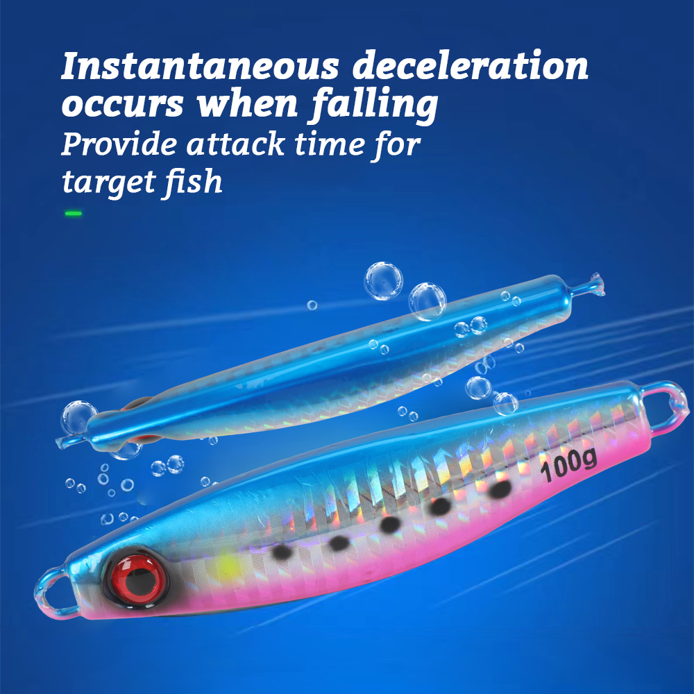 New Sinking Metal Jig 30g 40g 60g 80g 100g Slow Pitch Jigging Lure Metal Saltwater Fishing Bait – Metal Lure – view 3