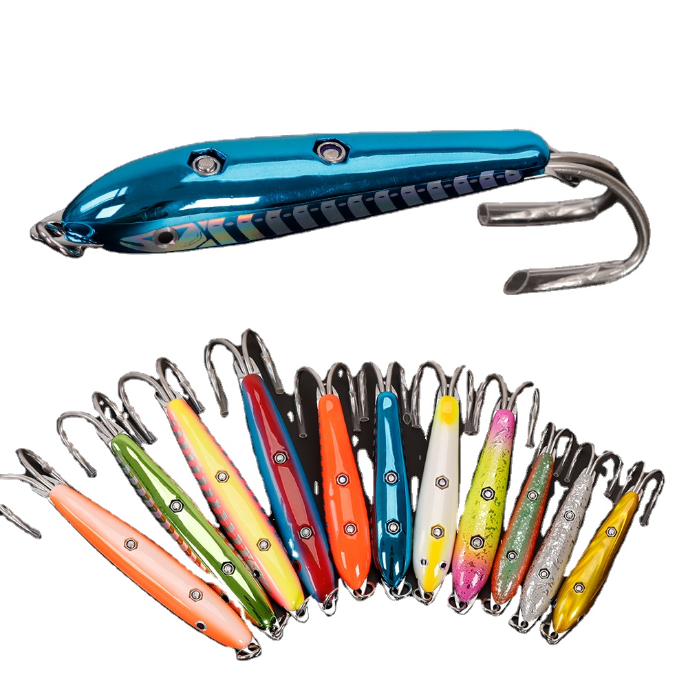 New Design 23g 48g 57g Stainless Spoon Trolling Lures with Double Hook Metal Fishing Spoon Bait for Deep Sea – Pencil – view 2