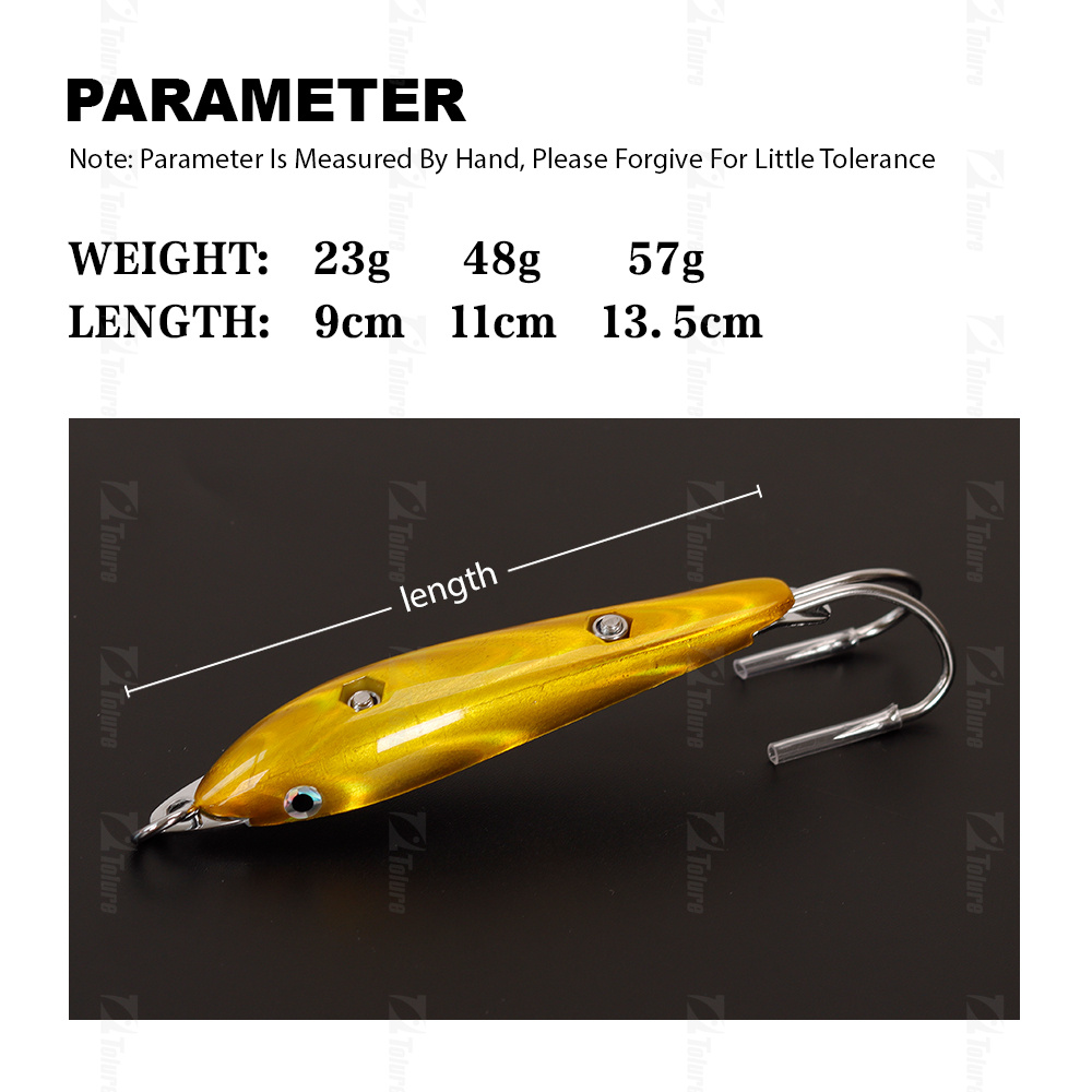 New Design 23g 48g 57g Stainless Spoon Trolling Lures with Double Hook Metal Fishing Spoon Bait for Deep Sea – Pencil – view 3