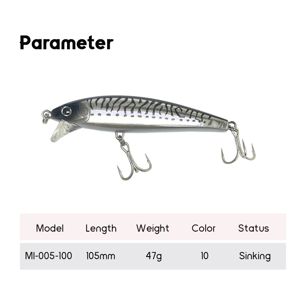 New Design 105mm 47g Deep Diving Minnow Fishing Lure Saltwater Bass Lure Sea Lures and Tackle for Fishing Baits Maker – Minnow – view 5