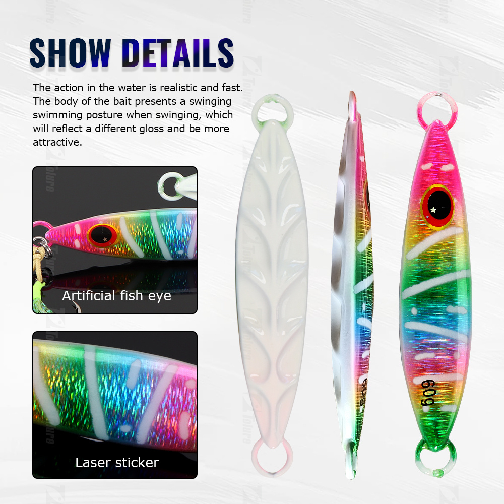 HIgh Quality 30g 40g 60g 80g Luminous Effect Sinking Saltwater Artificial Metal Jigs Fishing Lead Metal Jigs Bait – Metal Lure – view 4
