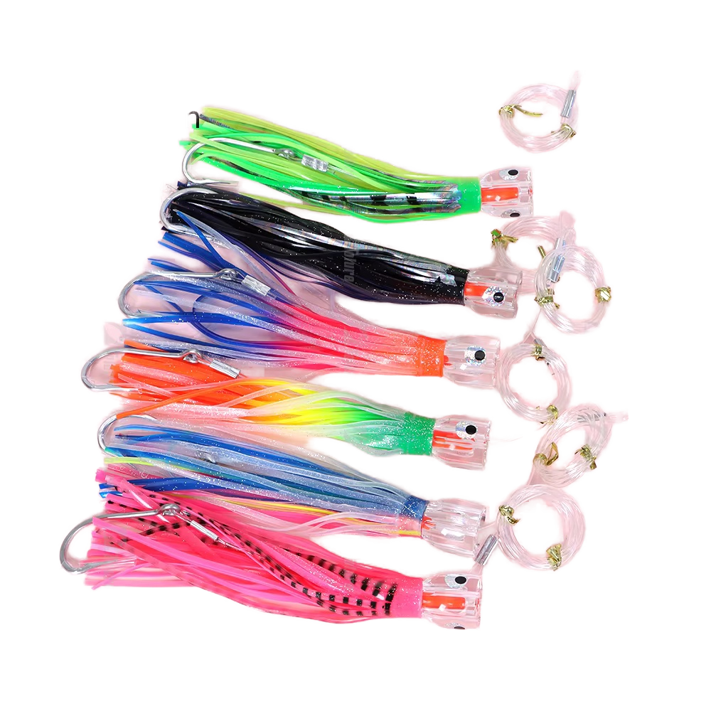 9Inch Resin Head for Ocean with High Carbon Steel Hook Trolling Bait for Marlin Tuna Fishing – Octopus Skirt – view 1