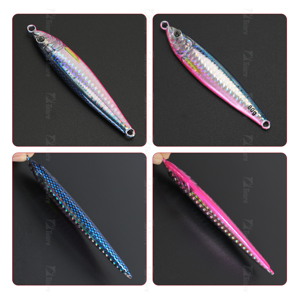 CHEERY High Quality 20g-80g Luminous Long Throw Jigging Bait Fishing Lures Metal Fishing Lure With Sequins for Sea Fishing – Metal Lure – view 5
