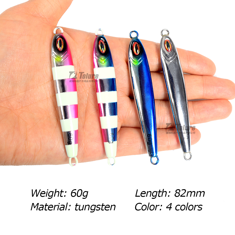 Hot Sale 60g Luminous Tungsten Steel Jig Without Hook Metal Fishing Spoon Lure Tungsten Hard Fish Jig Lure – Metal Lure – view 3